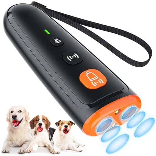 HZK Anti Bell Gerät Hunde,Ladefähiges Handheld Antibell Ultraschall Gerät,3 Modi,Geeignet für Kleine, Mittlere und Große Hunde,Drinnen und Draußen