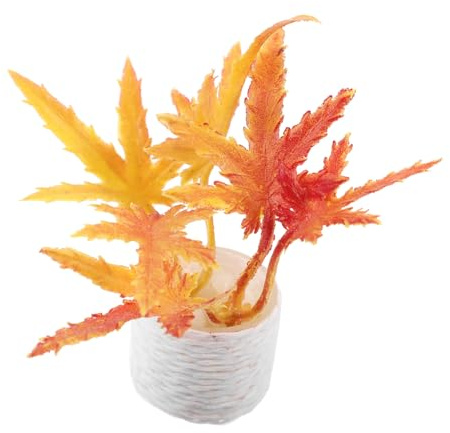 FRCOLOR Miniature Potted Maple Tree Model Décoration Maison de Poupée Mini Plante Artificielle Légère et Réaliste pour Micro Paysage
