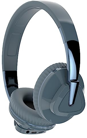 CHEOTIME Casque Bluetooth, Basses Lourdes stéréo, Coussinets d'oreille Doux et Confortables, écouteurs avec micros intégrés, appels HD pour Ordinateur et téléphone Portable (Bleu)