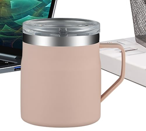 Générique Tasse À Café En Acier Inoxydable - Contenant de Boisson 45cl | Tasse avec Couvercle | Pour Bureau Déplacements Étudiants Salle De Sport Trajet Quotidien Camping Randonnée