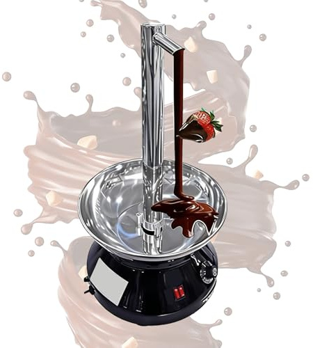 Electric Chocolate Fountain Machine, Faucet Model Chocolate Waterfall, Chocolate Melting Warmer, with Leak-Proof Mat & Cleaning Brush for Home Party, Wedding, Birthday(Black)