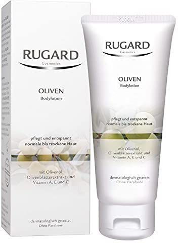 RUGARD Oliven Bodylotion: Körperlotion für langanhaltende Feuchtigkeit, mit Olivenöl & Olivenblätterextrakt, 200ml