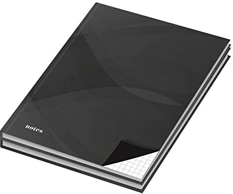 2er Pack Notizbuch/Kladde kariert Notes carbon black DIN A4 mit Hardcover-Einband, 96 Blatt, Notizheft, Tagebuch, Schreibbuch