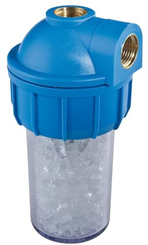 Suinga Filtre anticalcaire 1/2 pour Chauffe-Eau et Chaudières avec Vaso Transparent et Polyphosphates – Protection du Système d’Eau contre le Tartre et les Dépôts Calcaires