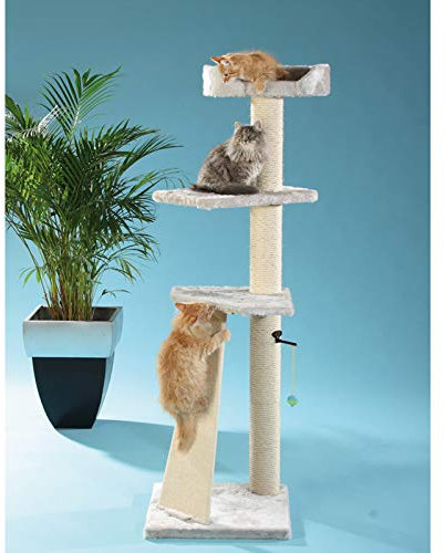 Clevercat Kratzbaum Modell Iris mit extra langem Kratzbrett und gepolsterter Schlafgondel zum Ausschauhalten in vielen Farben lieferbar Made in Germany