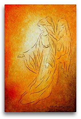 Premium Textil-Leinwand 30 x 45 cm Hoch-Format Engel der Dankbarkeit | Wandbild, HD-Bild auf Keilrahmen, Fertigbild auf hochwertigem Vlies, Leinwanddruck von Marita Zacharias