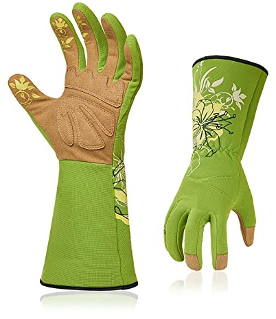 Vgo... 1 Paar Garten- und Arbeitshandschuhe,langen Armen, Synthetiklederpalmen, Kunstleder, Weibliche Handschuhe (SL7445)