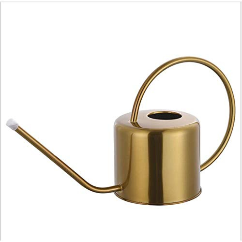 QYLJZB Arrosoir en métal à long bec - 1,3 l - Arrosoir portable - Pour plantes d'intérieur et d'extérieur - Doré