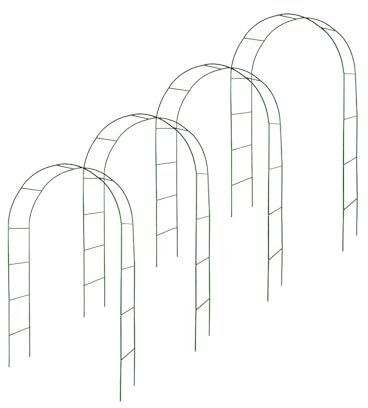 Lot de 4 Arches de Jardin métallique pour Plantes grimpantes - Arceau rosiers grimpants - Ht 240cm - Résistant aux intempéries