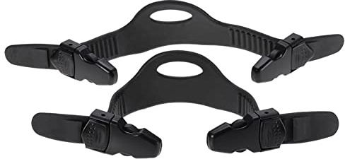 SPYMINNPOO 1 Paar Tauch Flossenriemen, Universal Verstellbare Flossengurt mit Schnellspanner Clip Ersatz Flossenbänder für Tauch und Schnorchelflossen Schwarz(S)