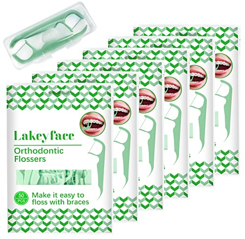 300 unidades de hilo dental de ortodoncia para aparatos ortopédicos con dispensador de hilo dental, tirantes para dientes de niños y adultos, hilo dental para aparatos ortopédicos, palillos de hilo