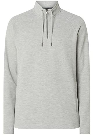 Ted Baker Men's Heather Gray Drovers Zip Front Funnel Neck Sweatshirt (as1, Alpha, 2X, Regular, Regular, XXL)