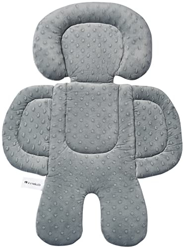 Innokids Infant Car Seat Insert for Newborn, 2 in 1 Reversible Soft Padded Baby Head and Body Support for Stroller, Carseat, Swing (Beige/Gray)