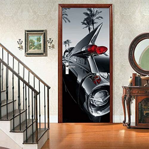 Türtapete Selbstklebend 80 X 200 Cm Cooles Sportwagen-Rücklicht Türtapete Selbstklebend Türposter,Fototapete Selbstklebend 3D Pvc Türaufkleber Diy Türbild,Türfolie Poster Tapete