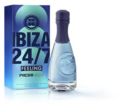 Pacha Ibiza Perfumes, Feeling Ibiza 24/7 Him, Eau de Toilette para Hombre, Larga duración, Fragancia masculina, intensa y joven, Notas cítricas, orientales y marinas, Para llevar de día, 100 ml