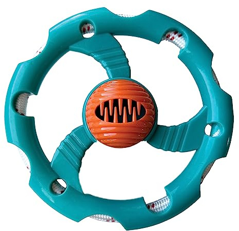 FOUFIT FouFouBrands Hide n Seek Tug-O-Rope Treat Dispensing Nosework Toy for Dogs, Ring