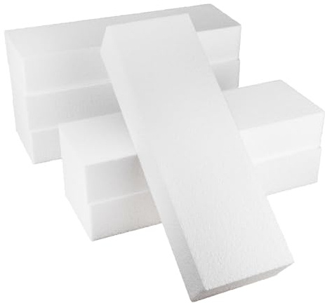 MCE-Commerce A3990714 Styroporblöcke │ Styropor Rechtecke │ Blöcke zum Basteln │ 30 × 10 × 5 cm, Weiß, 30x10x5 cm, 6 Anzahl