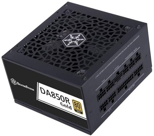 SilverStone Technology DA850R Gold, Bloc d’Alimentation ATX entièrement modulaire ATX 3,0 et PCIe 5,0 850W 80 Plus Gold, SST-DA850R-GMA