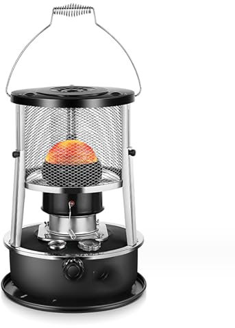 McbeAn Paraffin-Kerosin-Kocher, Tragbarer, Effizienter Campingkocher, Einstellbare Temperatur, Energiesparend Und Effizient, 360°-Umwälzheizung, Für Innen- Und Außenbereich, Terrasse, Deck, Zuhause