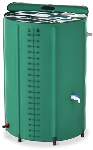 VA-Cerulean 380L Regentonne Klappbar Wassertank Wassersammler Zisterne Regenwassertonne mit Wasserhahn (Grün, 100 Gallonen)