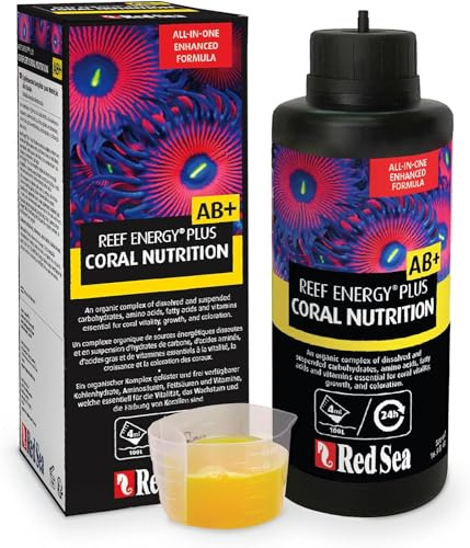 Red Sea korallfoder Reef Energy Plus AB 500 ml för akvariekorallfoder, fodring av koraller, 500 gram