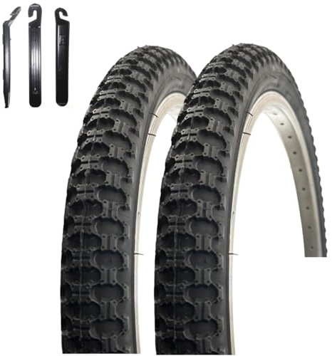 2 x VEE Rubber V024 16 Fahrradreifen Schwarz 47-305 (16 x 1.75) inkl. Reifenheber