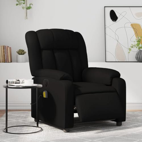 Homgoday Massagesessel Elektrisch Relaxsessel Fernsehsessel mit Liegefunktion Liegesessel Polstersessel Ruhesessel Sessel Verstellbare Rückenlehne VibrationsfunktionSchwarz Kunstleder