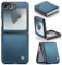 Rerzoiro for Samsung Galaxy Z Flip 6 Case, Premium PU Leather Case Anti Scratch Slim Phone Shockproof Protective Phone Cover for Samsung Galaxy Z Flip6, Blue