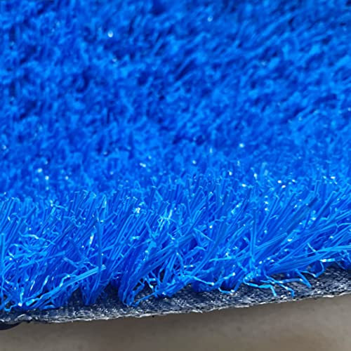 Alfombra de césped artificial azul de 78.7 pulgadas, 20 mm de grosor, para uso en interiores y exteriores, perfecta para balcón, césped artificial (2 x 0,5 m)