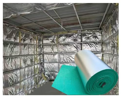 ZXCASDF Self-adhesive Aluminum Insulation Cotton,Roof Insulation Wool Sun Protection Color Steel Tile Roof Thermal Insulation Film Waterproof Self-Adhesive Insulation Board(5MM(THK),1 * 10M (10m²))