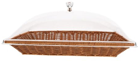 CATIEBYE Bread Basket with Lid Featuring a Fashionable Minimalist Design, Made of Sturdy Pp and Acrylic Materials, for Food Store or Home Use, Easy to Clean for Protecting