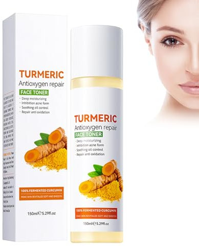 Eazerom 09 Toner Turmeric,150ml Tonique Exfoliant pour le Visage Turmeric Dark Spot Corrector Serum,Tonique éclaircissant au Curcuma pour la Peau,For Renew Aging L'exfoliant Facial Hydratant