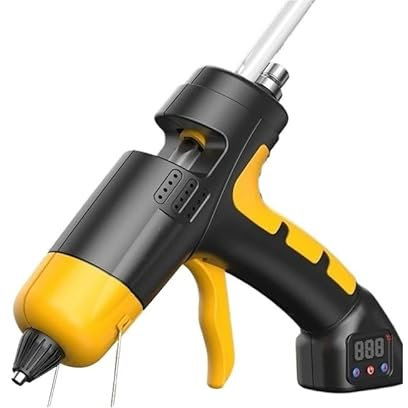Pistolet à colle électrique réglable avec batterie et affichage numérique Pistolet à colle thermofusible sans fil Outils électriques pour la maison Cadeaux de festival pour projets d'artisanat d