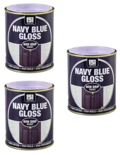 PNJB Navy Blue Gloss Non-Drip Paint, Interior & Exterior, Fast Drying, Long Lasting, Sleek and Glossy Finish,Durable and Long Lasting, 300ml (3PCS)