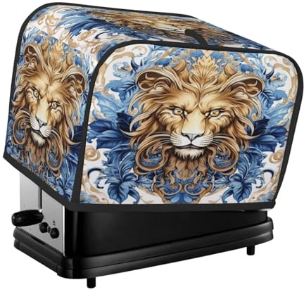 Mexpekil Coole goldene Löwen-Tier-Toaster-Abdeckung, 2 Scheiben, Brotbackmaschine, wasserdicht, Küche, kleines Gerät, staubdichte Abdeckungen, Toaster-Ofenschutz, Frauengeschenk