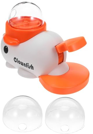 Whale-shaped Dog Treat Feeder Toy Press and Rotate Abs White | Portable Puzzle Dispenser for Travel and Home Use, Button-activated Food Release, Dog Training and Play