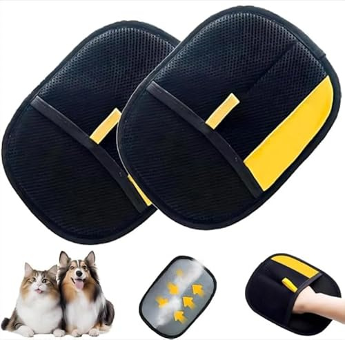 NimblusToy Gants d'épilation d'animaux, 2 Pièces Gant Anti Poils Animaux, Gants de Toilettage Réutilisables, pour Lavage DémêLage Et Toilettage, Gant de toilettage Double Face, pour Canapé Meubles