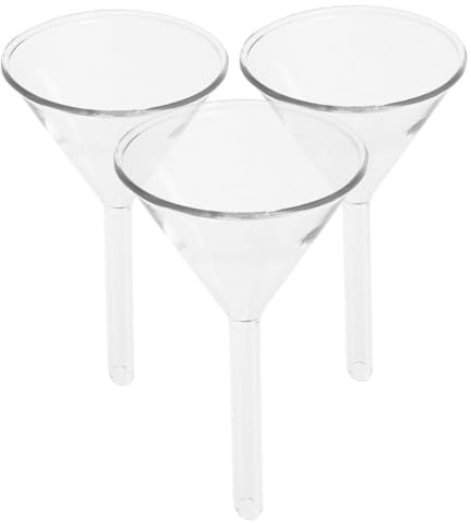 Alipis Embudo de Vidrio Transparente de Laboratorio Estructura Resistente y Vertido Preciso, Paquete de 3 Unidades de 60mm para Uso Científico