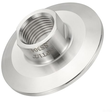 Gettimore Adaptateur TC à trois colliers de serrage de 5,1 cm avec virole de 64 mm, filetage femelle NPT 1/2, acier inoxydable 304 pour connexion de tuyau hydraulique pneumatique