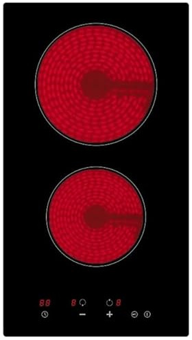 STARCHARTS Built-in 2 Ring Ceramic Hob 13Amp Plug 2900W 9 Levels Child Lock | Easy installation, residual heat indicator, compact size for small kitchens， built-in.