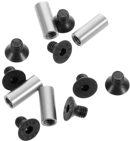 Ipetboom 4 Rivets Métalliques pour Manche de Couteau DIY Vis à Tête Fraisée 5 MM Fixation Solide pour Réparation et Bricolage Kit de 4 Pièces Compatible Supports en Bois Accessoires la