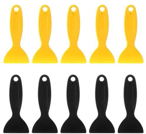 10 spatole in plastica, spatole per vernice, coltelli in plastica, set di spatole flessibili per stampa 3D, riparazione di pareti, montaggio di adesivi, rimozione di bolle d'aria (nero