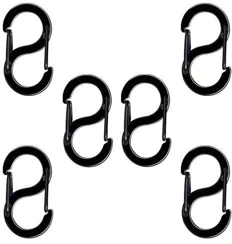 6 Pcs Mini S Clip Carabiner Set, Stainless Steel S Carabiner Keychain Hooks with Secure Lock, Small Lightweight Clips for Keys Bags Outdoor Hiking Camping Fishing Travel Accessories