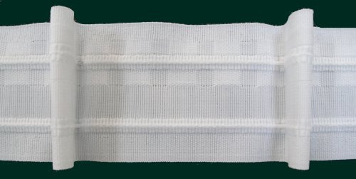 Faltenband mit 1 Falte, 50 mm, weiß, 150 % / Aufmachung 10 m