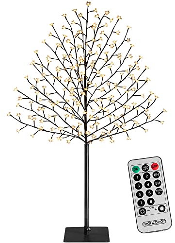Monzana® Arbre Lumineux 220 LED 220 cm minuterie 8 Modes de lumière résistant aux intempéries décoration Noël Cerisier