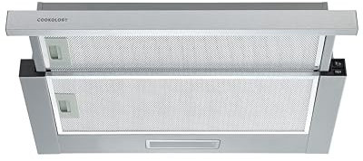 Cookology TEL600SS/A 60cm A Energy Rating Integrated Telescopic Cooker Hood Built-in Extractor Fan Vent Hood with LED Lights and 2 Speeds in Stainless Steel