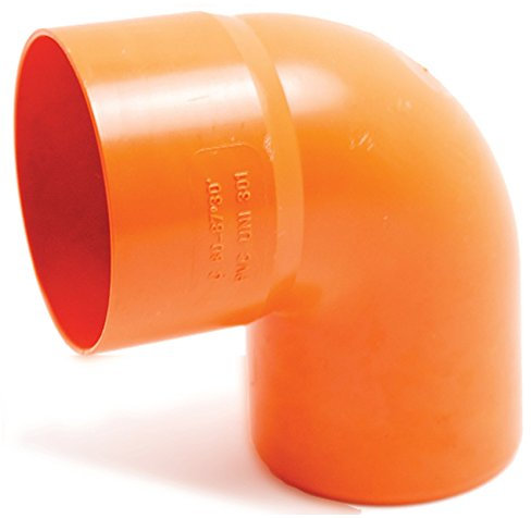 CURVA CHIUSA 87° PVC ROSSO Diam. 50 mm PER TUBI IDRAULICI. PZ 2