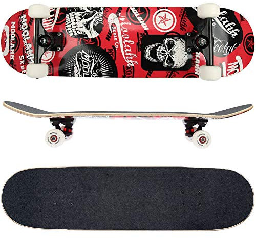 FunTomia Skateboard mit ABEC-9 Kugellager Rollenhärte 100A und 100% 7-lagigem kanadisches Ahornholz