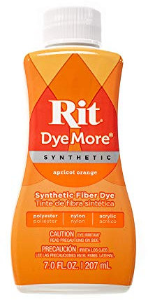 Craft County Rit DyeMore Single Bottle 7 Oz. Synthetic Liquid Fiber Dye for Clothing, Décor, and – Apricot Orange