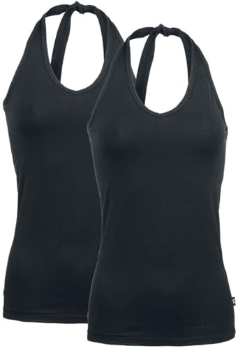 RED by EMP Damen Schwarze Neckholder Tops im Doppelpack M